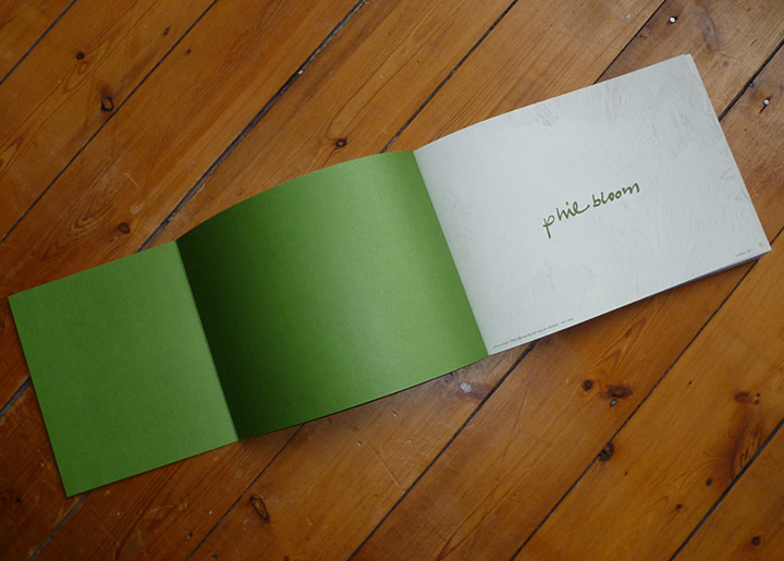 Boekontwerp (binnencover & openingspagina) kunstenares Phil Bloom - Biografie & Oeuvre