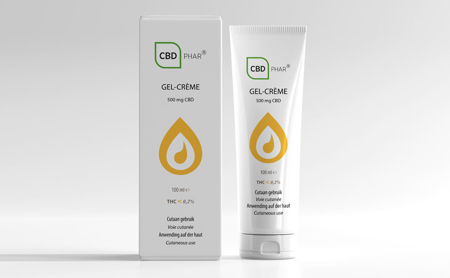 Design packaging & logo CBD-crème - Amophar.